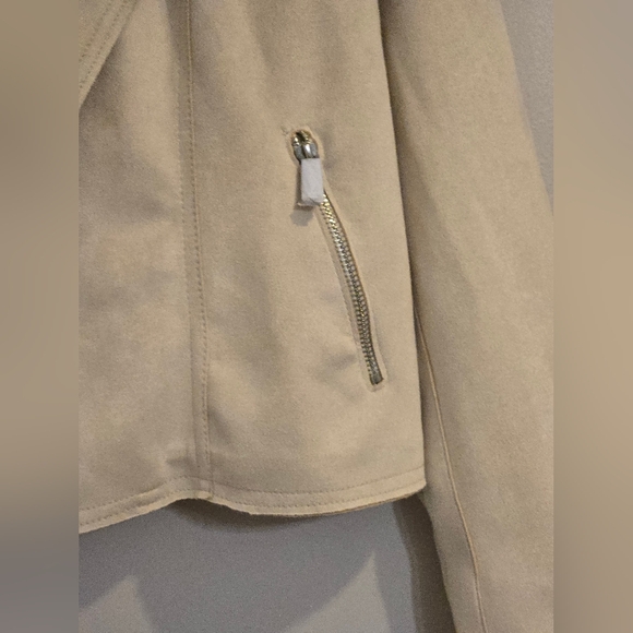Philosophy Cream Faux Leather Suede Jacket Size Large NWT - Picture 7 of 12
